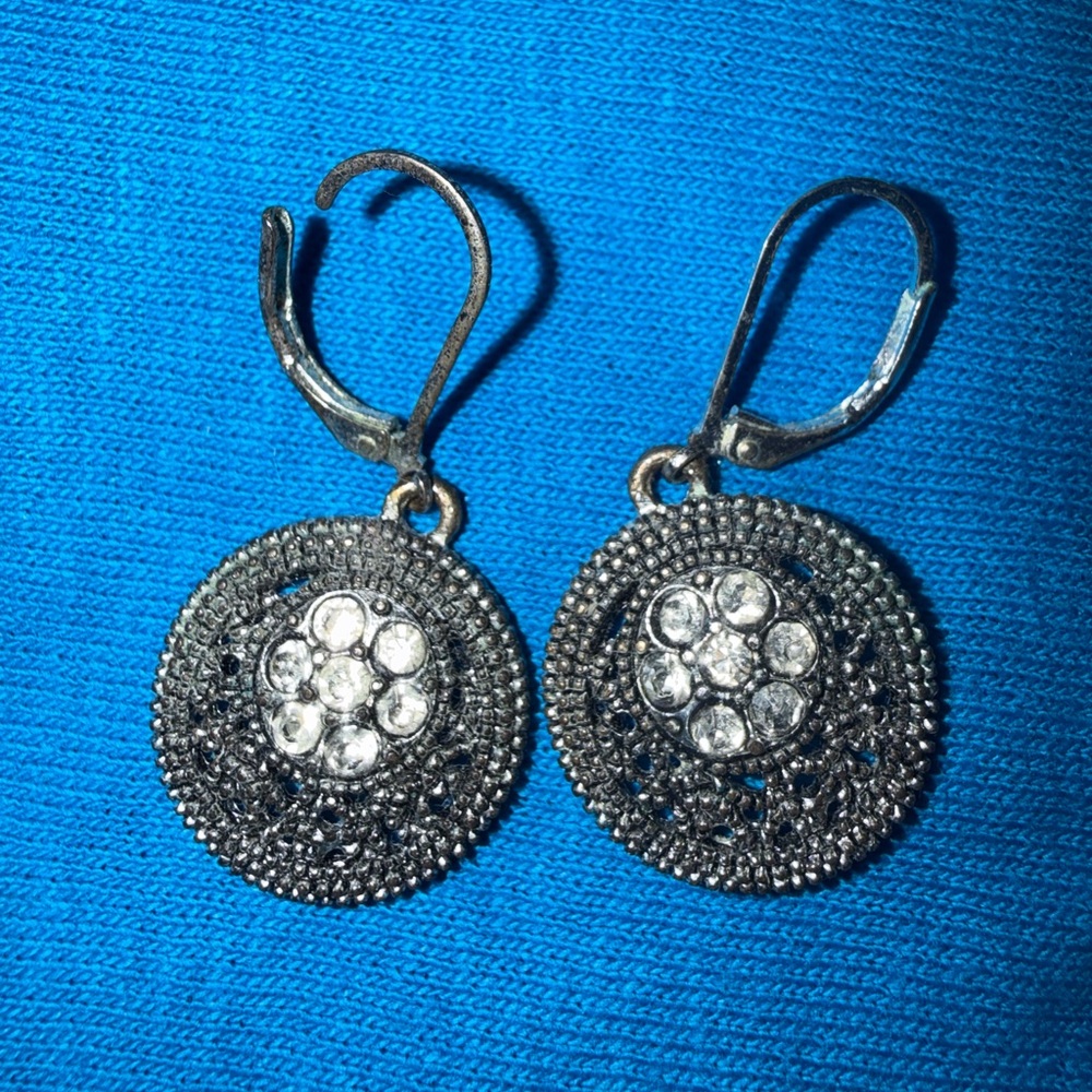 Elegant Silver Earrings with Crystal Accents